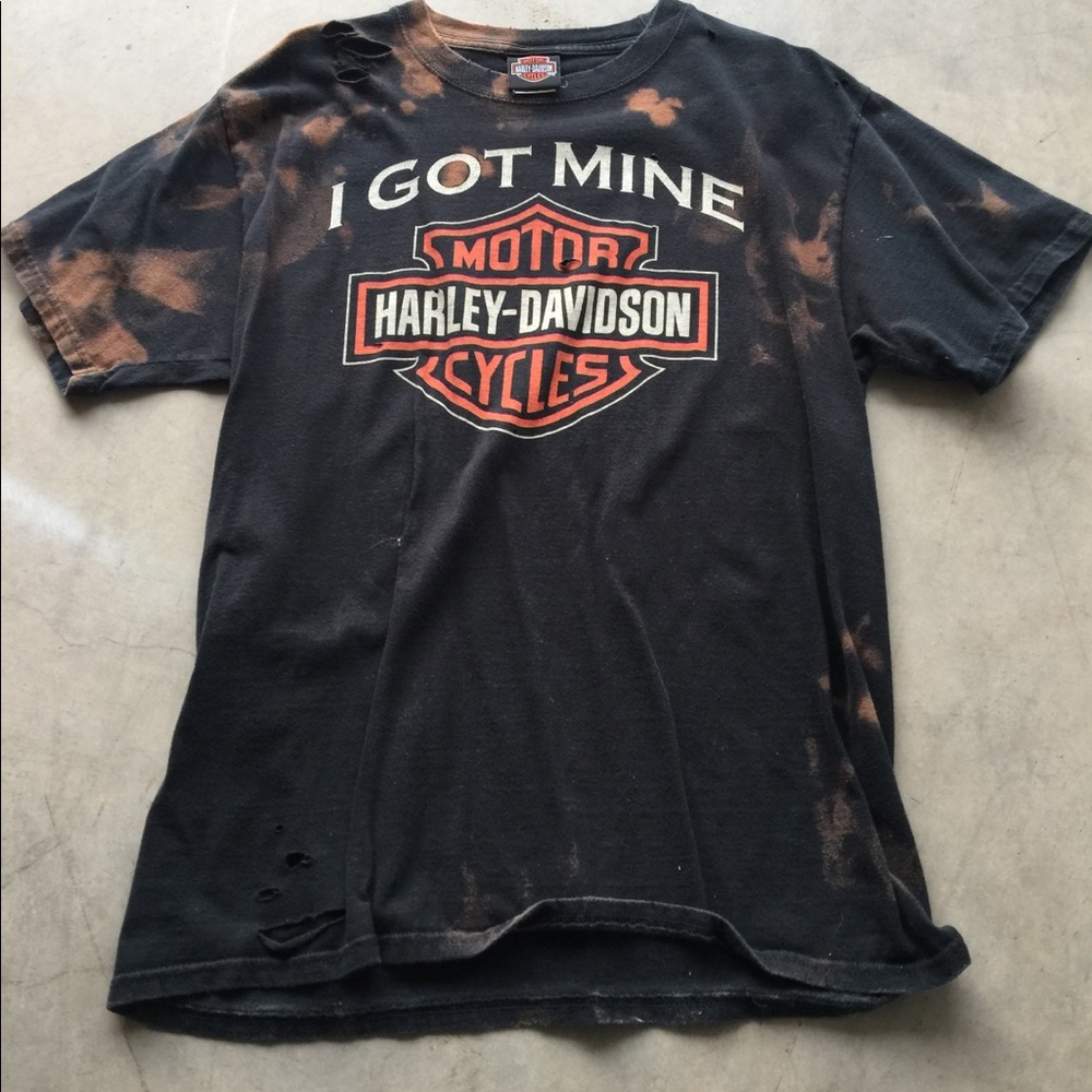 Primo Distressed Harley Davidson Shirt Black